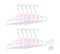 Relaxdays Pack de 30 Perchas Bebé con Estrella, Metal, Rosa, 30 cm | Percha para ropa de bebé, decorativa y que ocupa poco espacio, de metal, 30 cm