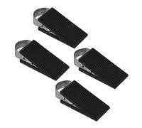 Relaxdays Pack de 4 cuñas para puerta negro,plata