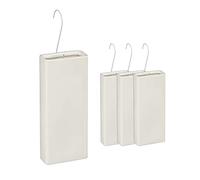 Relaxdays Pack de 4 Humidificadores de Radiador, Vaporizadores para Calefactor Colgantes, Incluyen Ganchos para Colgar, Cerámica, Blanco