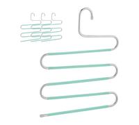 Relaxdays Pack de 4 perchas múltiples color menta plata,turquesa