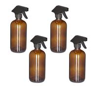 Relaxdays Pack de 4 pulverizadores de agua 500 ml marrón,negro