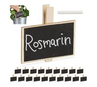 Relaxdays Pack de 40 letreros para plantas marrón claro,negro