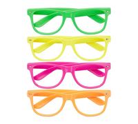 Relaxdays Pack de 48 gafas fiesta amarillo,verde,fucsia