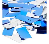 Relaxdays Pack de 5 Cañones Confeti 40 cm, Altura Lanzamiento 6-8 m, para cumpleaños, Bodas y Fiestas, Azul-Plateado