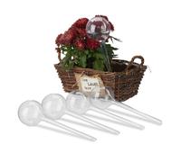 Relaxdays Pack de 5 globos de riego de 250 ml transparente