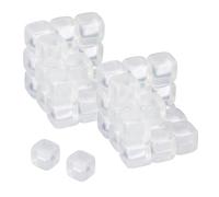Relaxdays Pack de 50 Cubitos de Hielo Reutilizables, Cubos de Plástico, XXL, Moldes para Enfriar Bebidas, Transparente