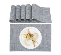 Relaxdays Pack de 6 manteles individuales gris