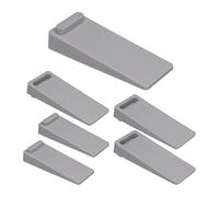 Relaxdays Tope Unidades Pack de 6 Topes para Puerta, Cuñas Antideslizantes, Altura Regulable, PVC, Antiportazos, 2 x 4 x 9,5 cm, Gris