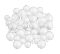 Relaxdays Pack de 72 Bolas Poliespán, Corcho, Grandes y Pequeñas, ∅ 2, 5 y 7 cm, para Manualidades y Pintar, Blanco
