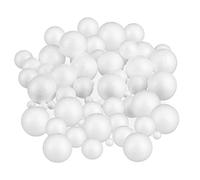 Relaxdays Pack de 72 Bolas Poliespán, Corcho, Grandes y Pequeñas, ∅ 2, 5 y 7 cm, Para Manualidades y Pintar, Blanco