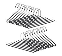 Relaxdays Pack de 80 perchas para pantalones negro,plata