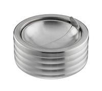 Relaxdays Pack de 9 Ceniceros con Tapa para Interior y Exterior, Acero Inoxidable, Plateado, 5,5 x 11,5 cm