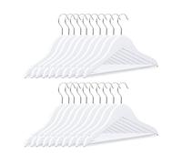 Relaxdays Pack de Perchas Infantiles, Madera, Blanco, 18 x 30,5 x 0,5 cm, 20 Unidades