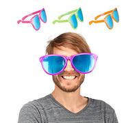 Relaxdays Pack Gafas Fiesta Gigantes de Colores, Plástico, 25 cm, 12 Unidades, Color a Elegir