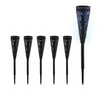 Relaxdays Pack luces solares diseño antorcha negro