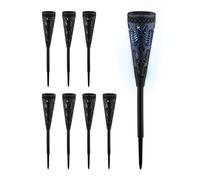 Relaxdays Pack luces solares diseño antorcha negro