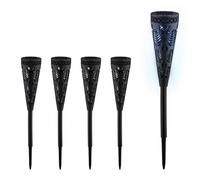 Relaxdays Pack luces solares diseño antorcha negro