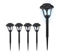 Relaxdays Pack luces solares diseño farol negro,transparente