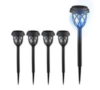 Relaxdays Pack luces solares diseño farol negro,transparente