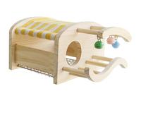 Relaxdays - Pajarera colgante para pájaros, papagayo, plataforma de madera, columpio con campana