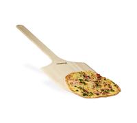 Relaxdays Pala pizza horno de madera XXL marrón claro,plata