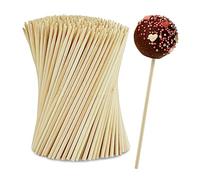 Relaxdays Palos Cake Pop, 250 Unidades, 15 cm Largo, Palillos Piruleta Bambú, Palitos Popcake, Pinchos de Tarta, Natural