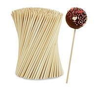 Relaxdays Palos Cake Pop, 400 Unidades, 15 cm Largo, Palillos Piruleta Bambú, Palitos Popcake, Pinchos de Tarta, Natural