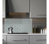 Relaxdays Panel Antisalpicaduras Cocina Pared, Protector Salpicaduras, Cristal Templado, 1 Ud., 100x50 cm, Transparente