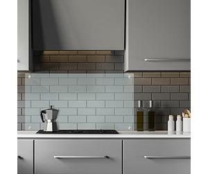Relaxdays Panel Antisalpicaduras Cocina Pared, Protector Salpicaduras, Cristal Templado, 1 Ud., 100x60 cm, Transparente