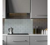 Relaxdays Panel Antisalpicaduras Cocina Pared, Protector Salpicaduras, Cristal Templado, 1 Ud., 120x40 cm, Transparente