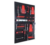 Relaxdays Panel de herramientas con accesorios rojo,negro