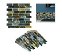 Relaxdays Panel decorativo de pared efecto azulejo antracita,beige,marrón