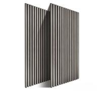 Relaxdays Paneles acústicos (2 Unidades, 120 x 60 cm, Aislamiento acústico y Revestimiento de Pared, Chapa de Roble, Paneles de Pared, Gris Oscuro)