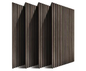 Relaxdays Paneles acústicos (4 Unidades, 120 x 60 cm, insonorización y Revestimiento de Pared, Chapa de Roble, Paneles de Pared, marrón Oscuro)