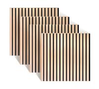 Relaxdays Paneles acústicos (4 unidades, 60 x 60 cm, insonorización y revestimiento de pared, chapa de roble, paneles de pared, marrón claro)