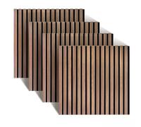 Relaxdays Paneles acústicos (4 unidades, 60 x 60 cm, insonorización y revestimiento de pared, chapa de roble, paneles de pared, color natural