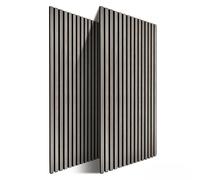 Relaxdays Paneles acústicos (2 Unidades, 120 x 60 cm, Aislamiento acústico y Revestimiento de Pared, Chapa de Roble, Paneles de Pared, Gris Oscuro)