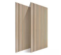 Relaxdays Paneles acústicos Set 2, Aislamiento y Revestimiento, Chapa Roble, marrón Claro 120 x 60 cm