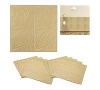 Relaxdays Paneles Pared Set 10 Estilo Moderno, Autoadhesivos, Corte a Medida, con Relieve, 70x68 cm, Color Dorado, Gomaespuma, 70 x 68 x 0,7 cm Aprox