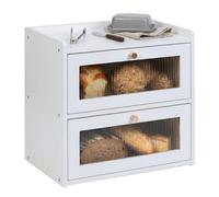 Relaxdays Panera bambú 2 niveles con ventana blanco
