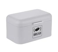Relaxdays Panera, caja para pan con tapa y asa, HBT: 16,5 x 30 x 19 cm, ideal para guardar pan, retro, metal, gris