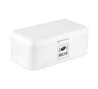 Relaxdays Panera, Caja para Pan con Tapa y asa, HBT: 17 x 42 x 24 cm, para Guardar Pan, panera Retro, Metal, Blanca