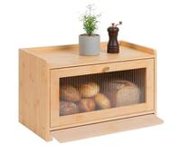 Relaxdays Panera de bambú con Estante, ventilación y Ventana acrílica, 26 x 40 x 25 cm, Natural