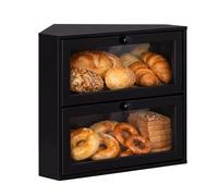 Relaxdays Panera esquinera de bambú negro