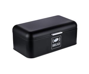 Relaxdays Panera retro con tapa y asa negro,plata