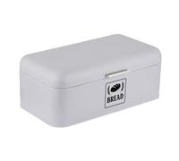 Relaxdays Panera, Caja Tapa y asa, HBT: 17 x 42 x 24 cm, Ideal para almacenar Pan, Metal, Gris, Hierro, Aluminio