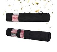 Relaxdays Papel de regalo, 2 unidades, 2 compartimentos adicionales, asas, 85 x 17 cm, bolsa de papel de regalo, color negro