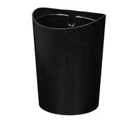 Relaxdays Papelera, 9 litros, en Efecto Madera, 30 x 23 cm, Anillo de Metal para Bolsa Basura, Cubo Redondo, Negro