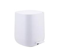 Relaxdays Papelera baño 5 l, papelera cosmética con cierre suave, acabado mate, cubeta interior extraíble, pedal, blanco
