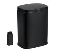Relaxdays Papelera Baño Pared, Cubo Basura WC y Aseo, 3 L, Tapa Cierre Suave, Bote Interior, Metal, Cuadrada, Negro, Plástico, Hierro
